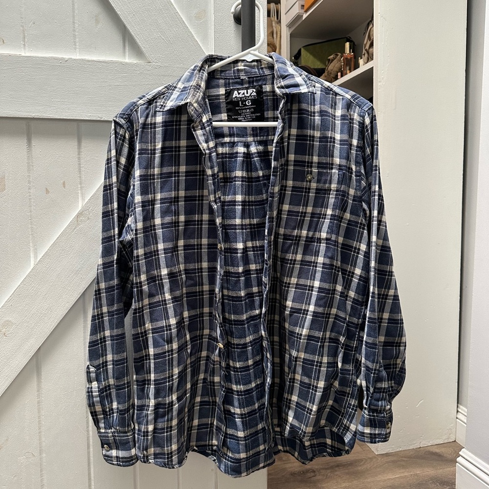 Blue Plaid Button Up Flannel